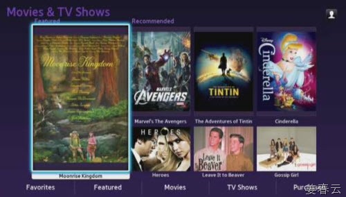 Samsung Movies and TV Shows User Interface
