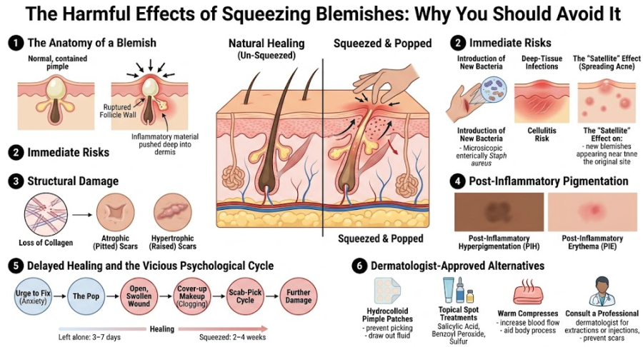 The Harmful Effects of Squeezing Blemishes: Why You Should Avoid It