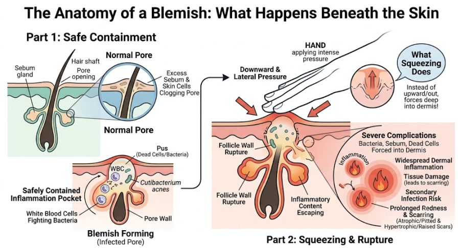 The Harmful Effects of Squeezing Blemishes: Why You Should Avoid It