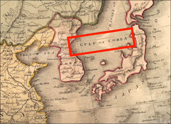 Ancient map showing Sea of Korea also known as Gulf of Korea, Corea Sea, Mare Di Corai published on the map from year 1643 to 1851